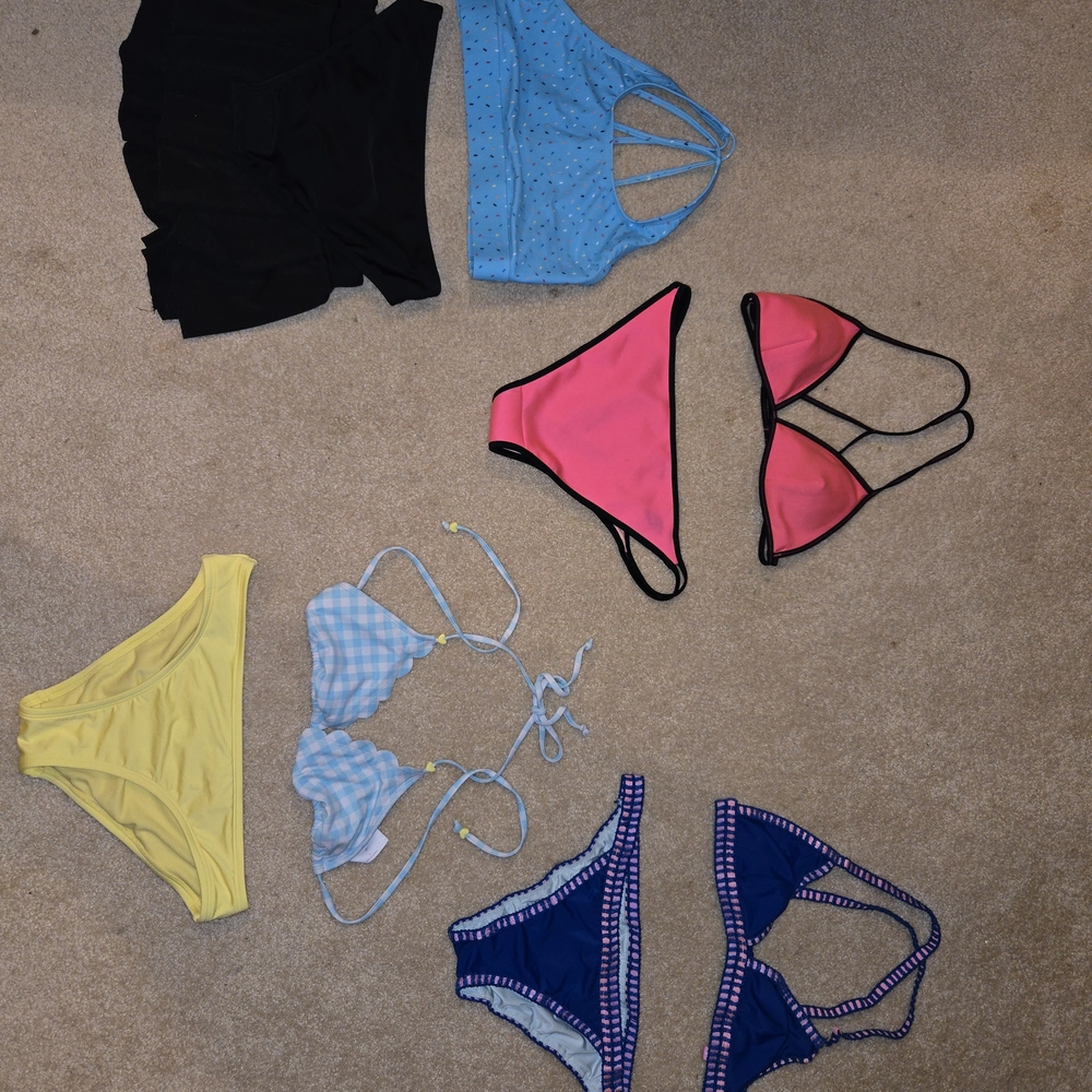 Victoria's Secret Pink and Black Bikini Set